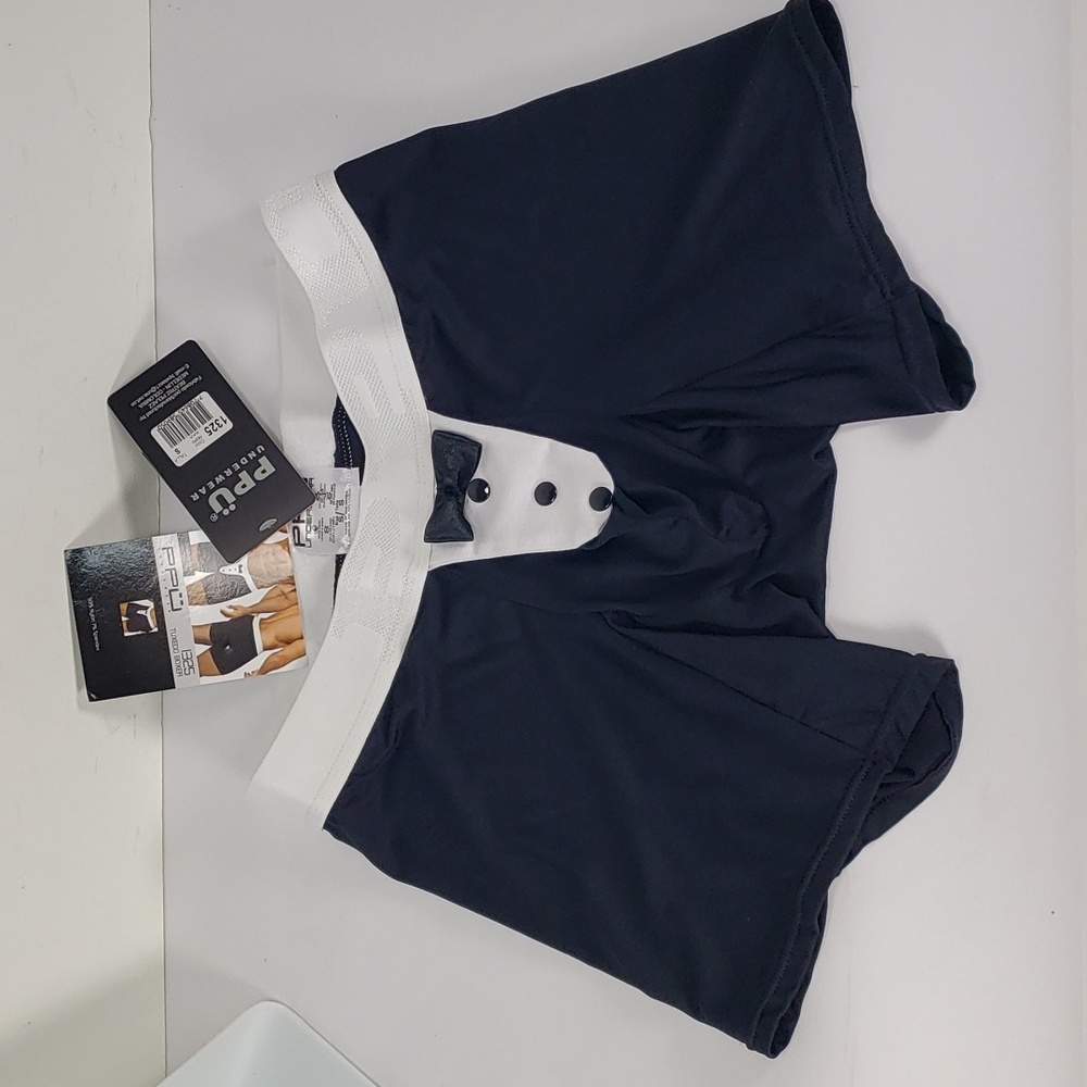 NWT PPU UNERWEAR 1325 TUXEDO BOXER BLACK MEN'S S